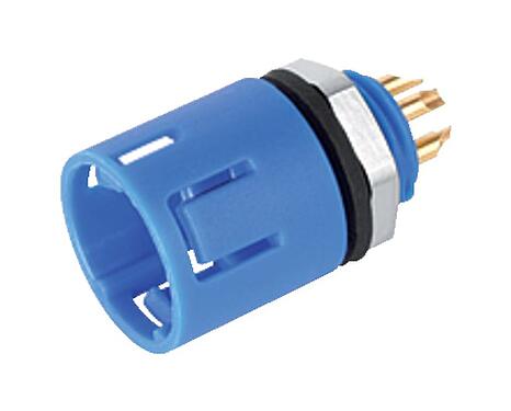 Illustration Snap-In Male panel mount connector, Contacts: 4, unshielded, solder, IP67, UL 2238, M8x0,75, Front mounting