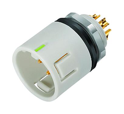Illustration Snap-In Male panel mount connector, Contacts: 5, unshielded, solder, IP67, M12x1.0, Front mounting
