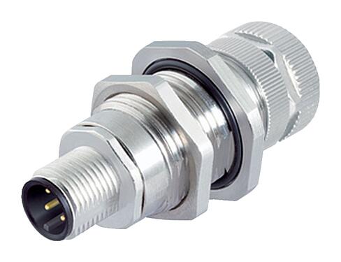 Illustration M12 Lead-through for control cabinet, Contacts: 12, shielded, pluggable, IP40, Rear mounting