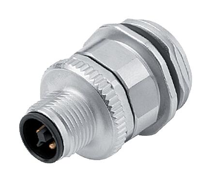 Ilustración M12 Enchufe de brida, Número de contactos: 4, sin blindaje, tornillo extraíble, IP68, UL 2238, VDE, M20x1,5, Montaje frontal