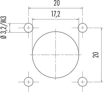 Assembly instructions / Panel cut-out M16 Female panel mount connector, Contacts: 5 (05-a), unshielded, single wires, IP67, UL 2238, M18x0,75, Front mounting