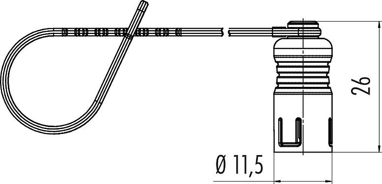 Dibujo a escala Tapa protectora, IP67, para conector de cable hembra