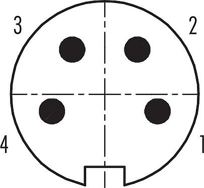 Contact arrangement (Plug-in side) Push Pull Male cable connector, Contacts: 4, 4.0-8.0 mm, shieldable, solder, IP67