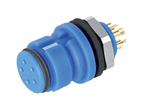 Illustration Snap-In Female panel mount connector, Contacts: 4, unshielded, solder, IP67, UL 2238, M8x0,75, Front mounting