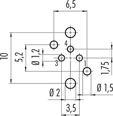 Disposición del conductor M8 Toma de brida, Número de contactos: 3, sin blindaje, THR, IP67, UL 2238