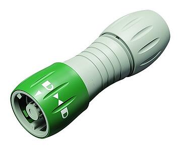 Connectors in Medical Grade Design--Male cable connector_770_1_KS_white_green_grKa