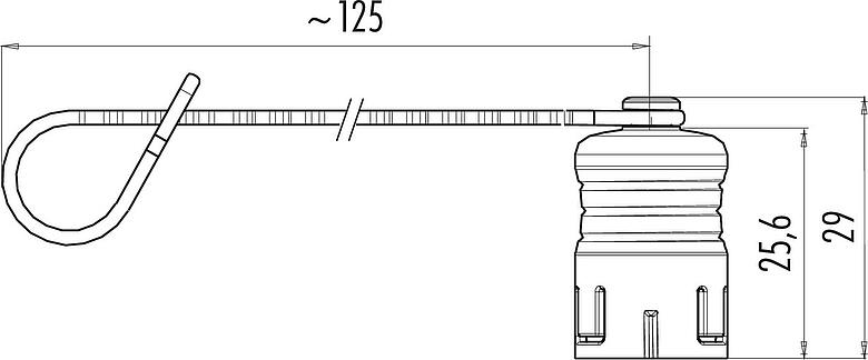 Dessin coté Capuchon de protection, IP67, pour connecteur femelle