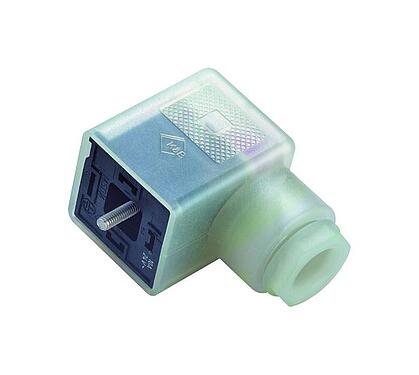 Illustration Female power connector, Contacts: 3+PE, 6.0-8.0 mm, unshielded, screw clamp, IP40 without seal, PG 9, Circuit P45, with LED PNP closer