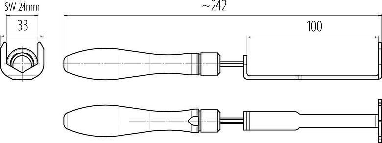 Dibujo a escala 7/8" Llave de montaje