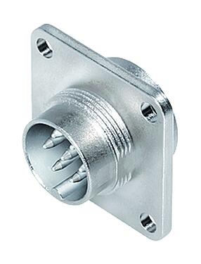 Illustration M16 Square male panel mount connector, Contacts: 5 (05-a), unshielded, solder, IP67, UL 2238, M3 (4x), Front mounting