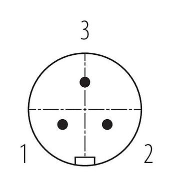 Contact arrangement (Plug-in side) Snap-In Male cable connector, Contacts: 3, 6.0-8.0 mm, unshielded, solder, IP67, UL 2238, VDE