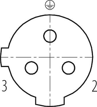 Disposición de los contactos (lado de la conexión) M12 Conector de cable hembra, Número de contactos: 2+PE, 6,0-8,0 mm, sin blindaje, tornillo extraíble, IP67, UL