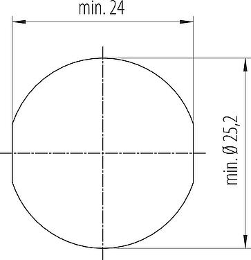 Assembly instructions / Panel cut-out B23 Male panel mount connector, Contacts: 9 (4+PE + 4), THT, IP65/IP67, Rear mounting, with stranded wires, ENP: Power pin / Data socket