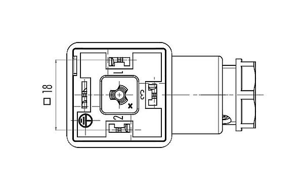 Contact arrangement (Plug-in side) Female power connector, Contacts: 2+PE, 6.0-8.0 mm, unshielded, screw clamp, IP40 without seal, VDE, ESTI+, PG 9