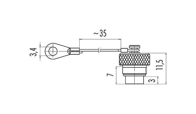 Scale drawing Protecting cap, IP67