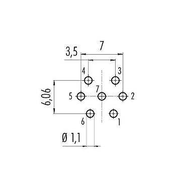 Disposición del conductor M16 Toma de brida, Número de contactos: 7 (07-a), sin blindaje, THT, IP40, M18x0,75, Montaje en pared