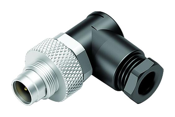 Ilustración M9 Conector macho en ángulo, Número de contactos: 4, 3,5-5,0 mm, sin blindaje, soldadura, IP67