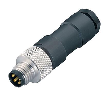 Illustration M8 Male cable connector, Contacts: 3, 3.5-5.0 mm, unshielded, solder, IP67, UL 2238