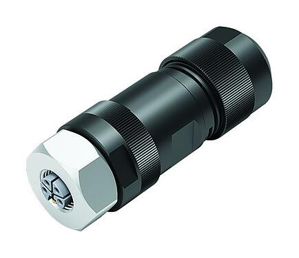 Ilustración M12 Conector de cable hembra, Número de contactos: 4+FE, 8,0-13,0 mm, sin blindaje, tornillo extraíble, IP67, M12x1,0, Acero inoxidable