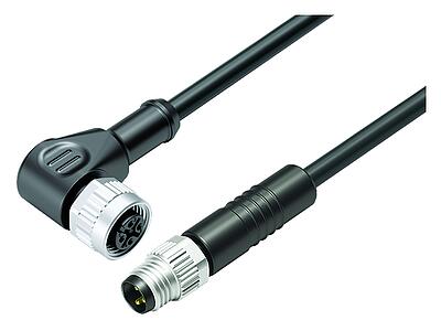 Automation Technology - Sensors and Actuators--Male cable connector - female angled connector_VL_WDM12-77-3434_KSM8-3405-30003_black