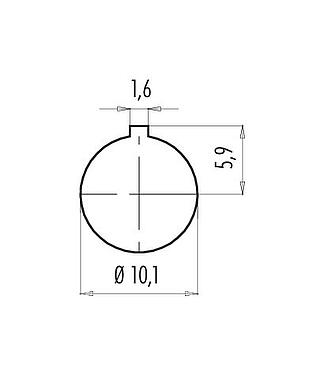 Assembly instructions / Panel cut-out Bayonet Male panel mount connector, Contacts: 2, unshielded, solder, IP40, M10x0.75, Front mounting