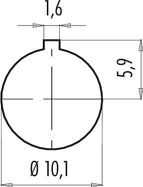 Instructions de montage / Découpe du panneau Baïonnette Embase mâle, Contacts: 2, non blindé, souder, IP40, M10x0,75, Montage frontal