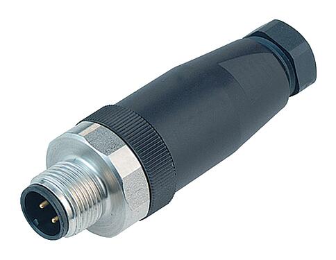 Illustration M12 Male cable connector, Contacts: 4, 6.0-8.0 mm, unshielded, screw clamp, IP67, UL 2238