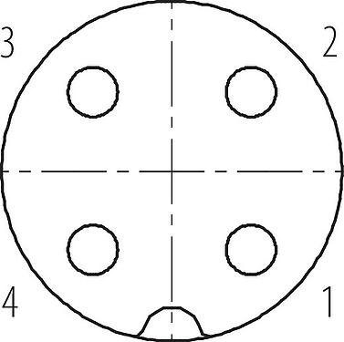 Disposición de los contactos (lado de la conexión) M18 Conector de cable hembra, Número de contactos: 4, 6,5-8,0 mm, sin blindaje, tornillo extraíble, IP67