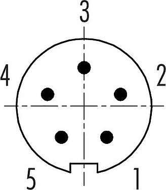 Disposition des contacts (Côté plug-in) Baïonnette Connecteur mâle, Contacts: 5, 3,0-4,0 mm, non blindé, souder, IP40