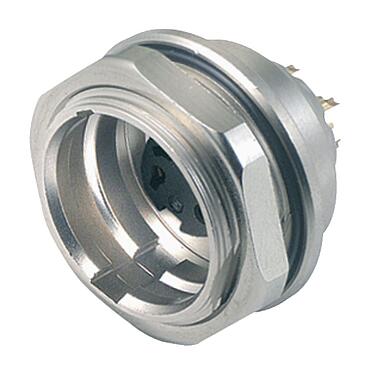Illustration Push Pull Female panel mount connector, Contacts: 7, shieldable, solder, IP67, M21x1,0, Rear mounting