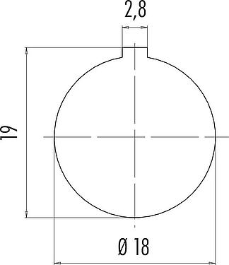 Assembly instructions / Panel cut-out Bayonet Female panel mount connector, Contacts: 19, unshielded, solder, IP40, M18x0,75, Rear mounting