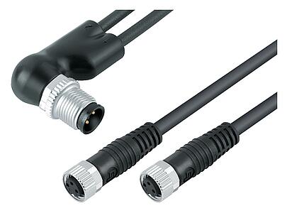 Automation Technology - Sensors and Actuators--Male angled cable splitter- 2 female cable connectors_765_0_26_DG_SK