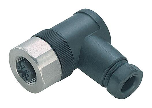 Illustration M12 Connecteur femelle coudé, Contacts: 4, 4,0-6,0 mm, non blindé, pince à visser, IP67, UL 2238