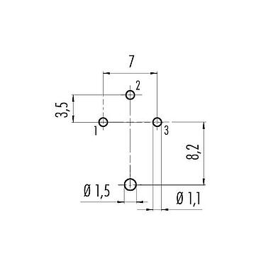 Disposición del conductor M16 Toma de brida, Número de contactos: 3 (03-a), blindable, THT, IP40, M18x0,75, Montaje en pared