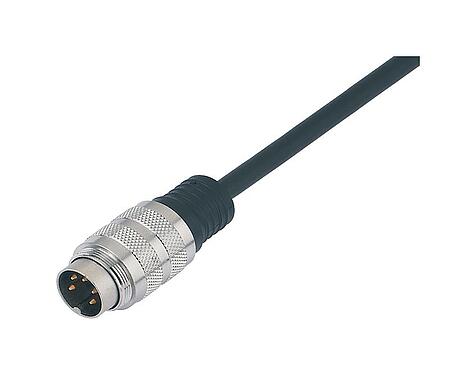 Ilustración M16 Conector de cable macho, Número de contactos: 12 (12-a), sin blindaje, moldeado en el cable, IP67, PUR, negro, 12 x 0,25 mm², 2 m