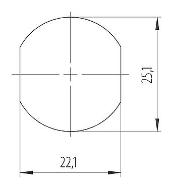 Instructions de montage / Découpe du panneau 7/8" Traversée de panneau, Contacts: 5, non blindé, enfichable, IP67, VDE, Montage mural arrière