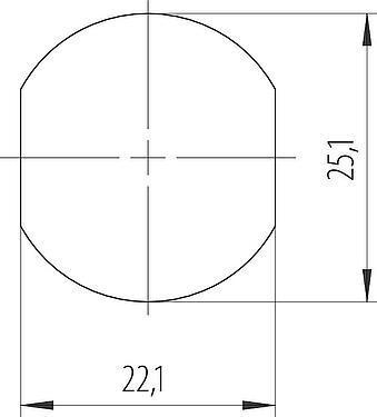 Instructions de montage / Découpe du panneau 7/8" Traversée de panneau, Contacts: 5, non blindé, enfichable, IP67, VDE, Montage mural arrière