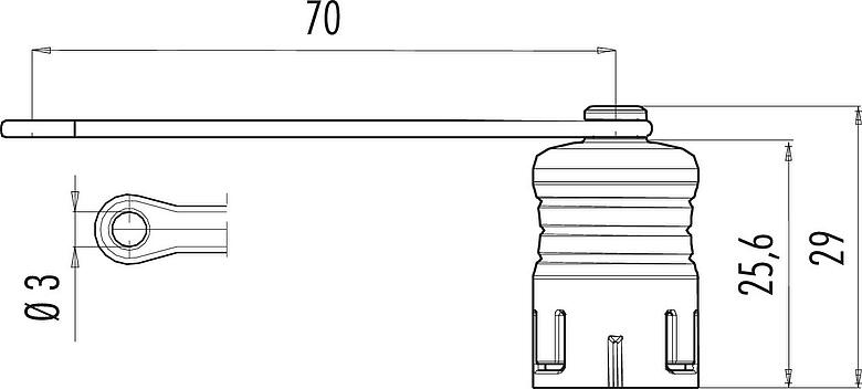 Dibujo a escala Tapa protectora, IP67, para la toma de brida
