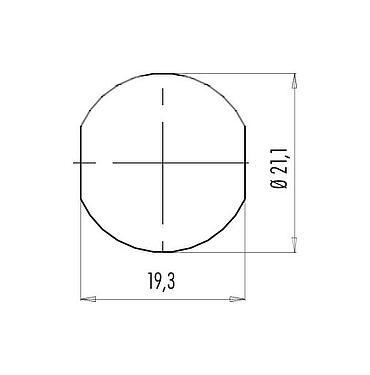 Assembly instructions / Panel cut-out Push Pull Female panel mount connector, Contacts: 7, shieldable, solder, IP67, M21x1,0, Rear mounting