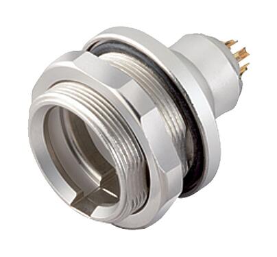 Illustration Push Pull Male panel mount connector, Contacts: 3, shieldable, solder, IP67, M14x0,5, Rear mounting