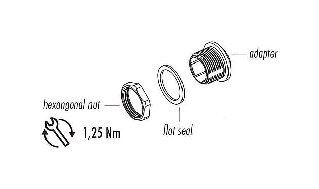 Component part drawing Snap-In Adapter, unshielded, screwable from the front