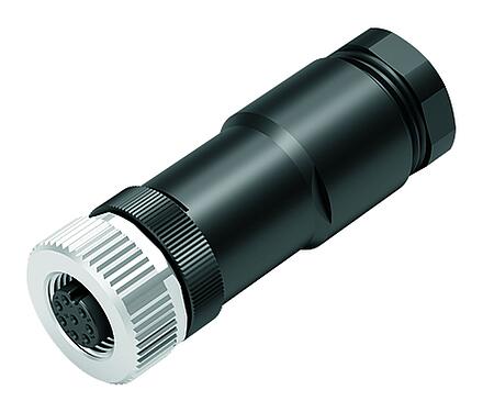 Illustration M12 Female cable duo connector, Contacts: 5, 2.1-3.0 mm (2 cable) or 4-5 mm (2 cable), unshielded, screw clamp, IP67, UL 2238