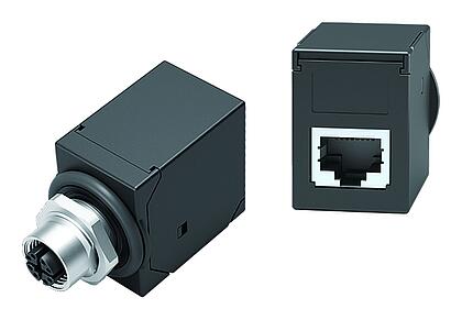 Automation Technology - Data Transmission--Lead-through for control cabinet, female connector - RJ45 straight_825-X_3_FD_RJ45_ger_Kombi