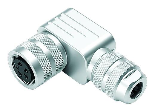 Illustration M16 Female angled connector, Contacts: 16, 6.0-8.0 mm, shieldable, solder, IP67, UL 2238