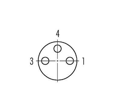 Contact arrangement (Plug-in side) M8 Female panel mount connector, Contacts: 3, solder, IP67/IP69K, M10x0.75, Front mounting, with solder cups