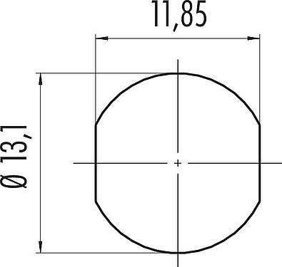 Instructions de montage / Découpe du panneau Baïonnette Embase femelle, Contacts: 8, non blindé, THT, IP67, M13x1,0, Montage frontal