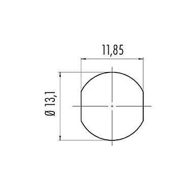 Assembly instructions / Panel cut-out Bayonet Female panel mount connector, Contacts: 8, unshielded, solder, IP67, M13x1,0, Front mounting