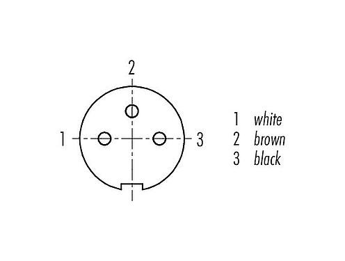 Contact arrangement (Plug-in side) M9 Female cable connector, Contacts: 3, unshielded, moulded on the cable, IP67, PUR, black, 3 x 0.25 mm², 5 m