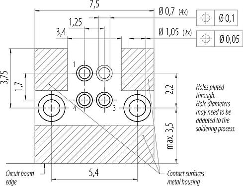 Disposición del conductor M5 Toma de ángulo brida, Número de contactos: 3, blindable, soldadura, IP68, UL 2238, Montaje en pared, moldeado