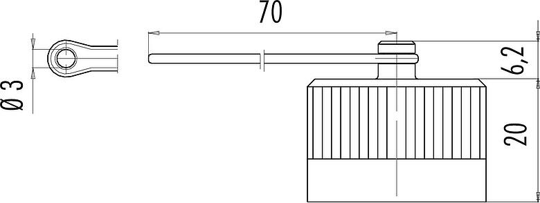 Dibujo a escala Tapa protectora, IP67, para enchufe de brida
